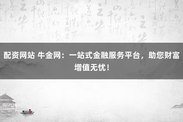 配資網(wǎng)站 牛金網(wǎng)：一站式金融服務(wù)平臺，助您財富增值無憂！