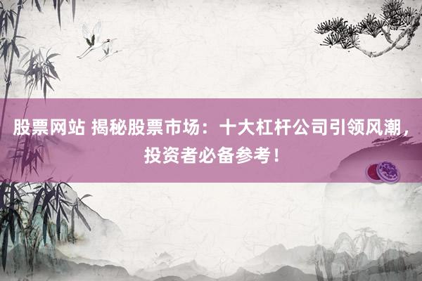 股票網(wǎng)站 揭秘股票市場：十大杠桿公司引領(lǐng)風(fēng)潮，投資者必備參考！