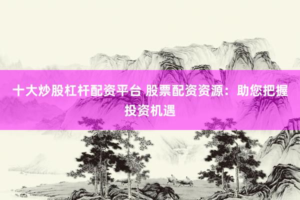 十大炒股杠桿配資平臺(tái) 股票配資資源：助您把握投資機(jī)遇